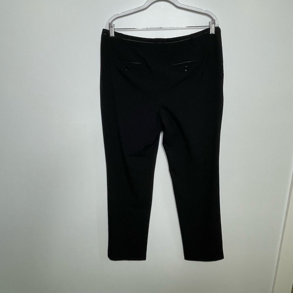 Dana Buchman Bootcut Pants‎ Trouser High Rise Flat Front Flared Leg Black 12 - Picture 2 of 12